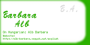 barbara alb business card